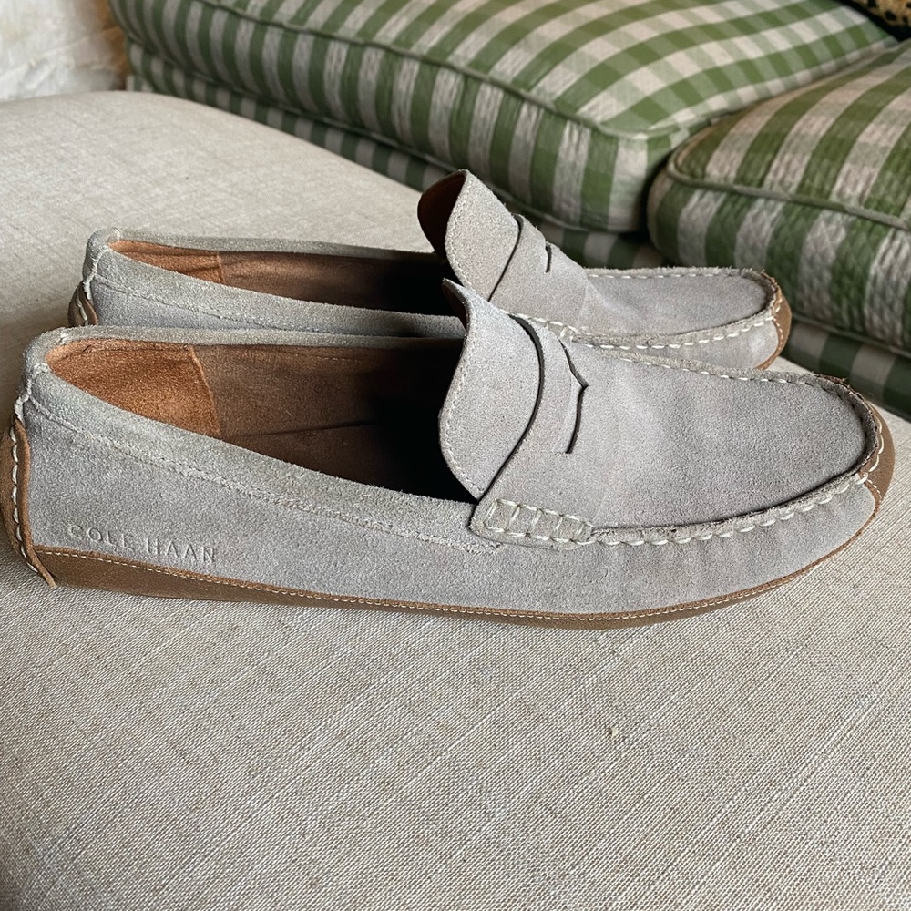 Cole Haan gray suede driving mocs